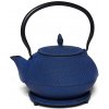 ARARE liatinová kanvica - čajník, tmavomodrá, 900 ml (Liatinová kanvica na čaj s podstavcom)