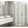 Ronal DIVERA štvrťkruhový sprchový kút 90x90 cm R550 sklo Číre profil Chróm Posuvné dv D22SRB550905007