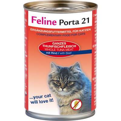 Feline Porta 21, 12 x 400 g - tuniak s hovädzím mäsom