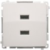 Zásuvka USB dvojitá Simon Basic modul biela