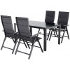 Livarno home Hliníkový záhradný stôl Houston/Toronto + Záhradné hliníkové kreslo Toronto, 4 kusy (800012149)