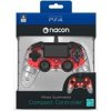Nacon Wired Compact Controller - ovladač pro PlayStation 4 - průhledný červený PS4OFCPADCLRED