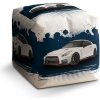 Sablio Taburet Kocka Nissan GTR 35 Modrý - 40x40x40 cm