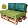 Golden Garden Paletové sedenie GG52 podsedák a vankúš 120cm x 80cm x 15cm zelená vzor
