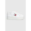 Tommy Jeans kožené tenisky TJW FLATFORM ESS biela
