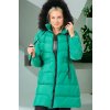 Z9764 DEWBERRY WOMEN'S COAT-GREEN čierna | zelená M dewberry 2465430710055