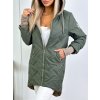 Fashionweek IT-Luaret Prešívaná asymetrická bunda dlhšieho strihu Khaki