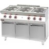 KROMET Elektrický sporák 6 kruhových platničiek 6x2,6 kW na uzavretom podstavci skrine, 1200x700x900 mm | KROMET, 700.KE-6.S.D