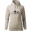 Ježíšova ryba - Mikina dámská Cape s kapucí - M ( Ľadovo sivá )