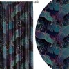 Soovi Home Zatemňovací záves Emerald Night – listový vzor v petrolejovej, fialovej a zelenej Veľkosť: 140x270 na riasiaci pás