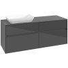 VILLEROY & BOCH Collaro závesná skrinka pod umývadlo na dosku (umývadlo vľavo), 4 zásuvky, 1400 x 500 x 548 mm, Glossy Grey, C11700FP