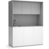 PLAN Kuchynka NIKA s drezom a batériou 1481 x 600 x 2000 mm, sivá, ľavé