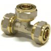 PipeTec Mosadzná spojka tvaru T na hliníkové spojovacie rúry 20x2 / 20x2 / 20x2 mm