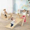 Costway Montessori Piklerové trojuholník sada s hojdačkou a šmykľavkou Natural