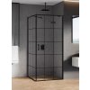 New Trendy New Renoma Black sprchovací kút 100x90 cm štvorcová čierna matné/vzorované sklo D-0381A/D-0119B