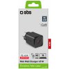 SBS SBS - Cestovný adaptér Mini USB-C, GaN, 45 W, PD, čierna, čierna TETRGAN1C45W