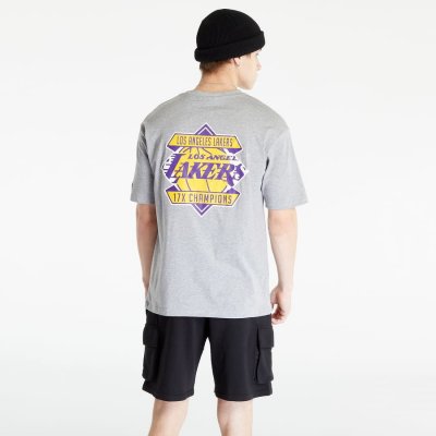 Los Angeles Lakers T-Shirt NBA Team Logo Oversized Mesh T-shirt  Black/Yellow M - Muziker