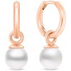 Brilio Silver Bronzové okrúhle náušnice 2v1 so syntetickou perlou Majorica EA988R