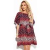 NUMOCO 287-21 Sofia Butterfly dress with a binding at the waist leopard print