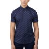 Ben Sherman — Stipple Geo Print Shirt - S