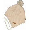 Detská pletená čiapka na šnúrku s vetruodolnou membránou Geggamoja - béžová Veľkosť: 44-46cm (4-9 měsíců)