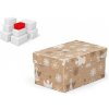 MFP vianočná darčeková krabica s vekom, rozmer 16x10x8cm, hnedý kraft s potlačou