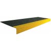 Čierno-žltá karborundová schodová hrana - dĺžka 100 cm, šírka 34,5 cm, výška 5,5 cm, hrúbka 0,5 cm