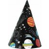Party papierové čiapočky Vesmír rakety 8 ks