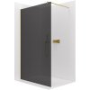 CERANO - Sprchová zástena Walk-in Onyx Round Ľ/P - 8 mm - okrúhla vzpera - zlatá, grafitové sklo - 70x200 cm