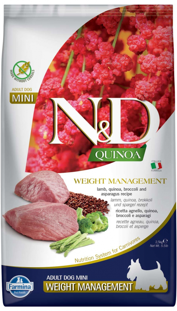 N&D GF Quinoa Dog Weight Mngmnt Lamb & Broccoli 0,8 kg