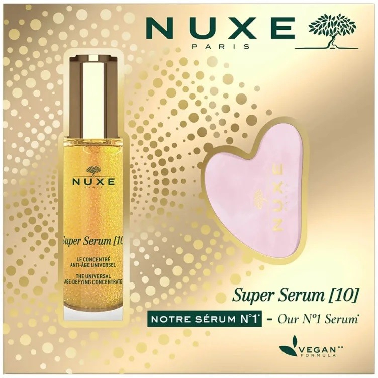 Nuxe Super Serum protivráskové sérum 30 ml + Gua Sha darčeková sada