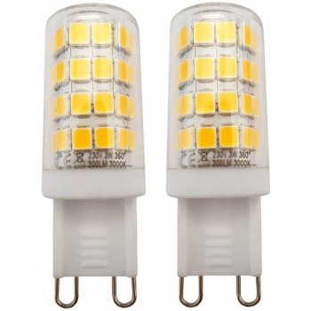 Tesla LED žiarovka G9/ 3W/ 230V/ 300lm/ 3000K/ teplá biela 2pack