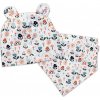 Baby Nellys Dvojvrstvová čiapka s uškami + šatka Palouček, smatanová, veľ. 80/92, 80-92 (12-24m)