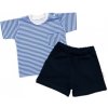 Baby Nellys Polo tričko krátky rukáv kraťasky 2D bavlna prúžok/granát