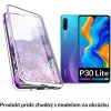 Luxria Double Glass Magnetic - Strieborné presklené magnetické púzdro pre Huawei pre Huawei: P30 lite