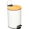 5five Koš na prádlo s bambusovým víkem, MODERN, bílý, 3 l