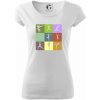 Yoga abeceda - Pure dámske tričko - 2XL ( Biela )