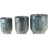 Mondex Sada 3 ks keramických květináčů NEVA MARBLE IV modrá/šedá