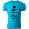 T-ričko Keep calm and drive Seat pánske tričko Farba trička: Žltá, Farba potlače: Biela, Veľkosť: M