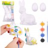 LEAN TOYS Veľkonočná sada na maľovanie so 4 farbami a štetcom – zajačik, 2 vajíčka