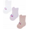 Dojčenské ponožky, 3 páry - Noviti - Mačička, biela/ružová/losos, veľ. 12-18 m, 86 (12-18m)