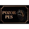 Rotvajler - Kovová tabuľka POZOR PES