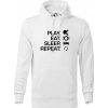 Stolný tenis - eat sleep - Mikina pánska Cape s kapucňou - L ( Biela )