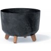 Prosperplast Kvetináč plast Gracia Beton Effect antracit 29 cm 47068