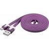 PremiumCord Kabel micro USB 2.0, A-B, plochý, fialový ku2m2fp3