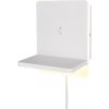 TRIO 248670131 FAIRFIELD nástenné svietidlo s vypínačom SMD LED 9W/950lm 3000K biela matná, USB port, nabíjacia stanica