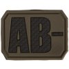 Mil-Tec Nášivka 3D na suchý zips krvná skupina AB-, olivová