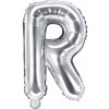 PartyDeco Fóliový balón Mini - Písmeno R 35cm strieborný
