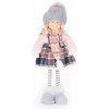 MagicHome Dekorácia Vianoce Dievča v károvaných šatách 38 cm