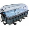 Bazén s krytom a pieskovou filtráciou Stone pool Exit Toys oceľová konštrukcia 400*200*100 cm šedý od 6 rokov
